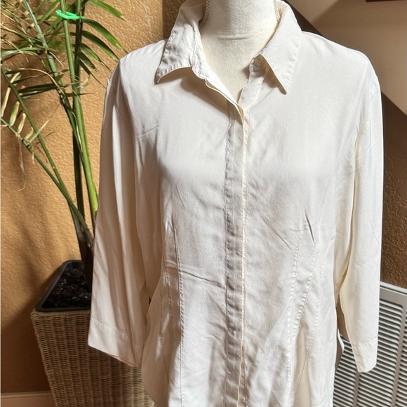 Coldwater Creek Cream Button Down Shirt Size XL - Picture 1 of 8